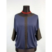 Bluzka Blanka - granatowa ze wstawkami z brokatem